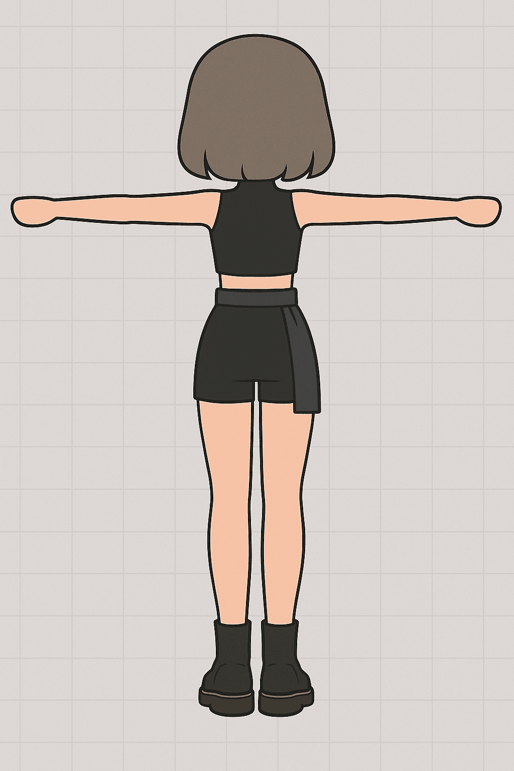 Model 1 Back T-Pose